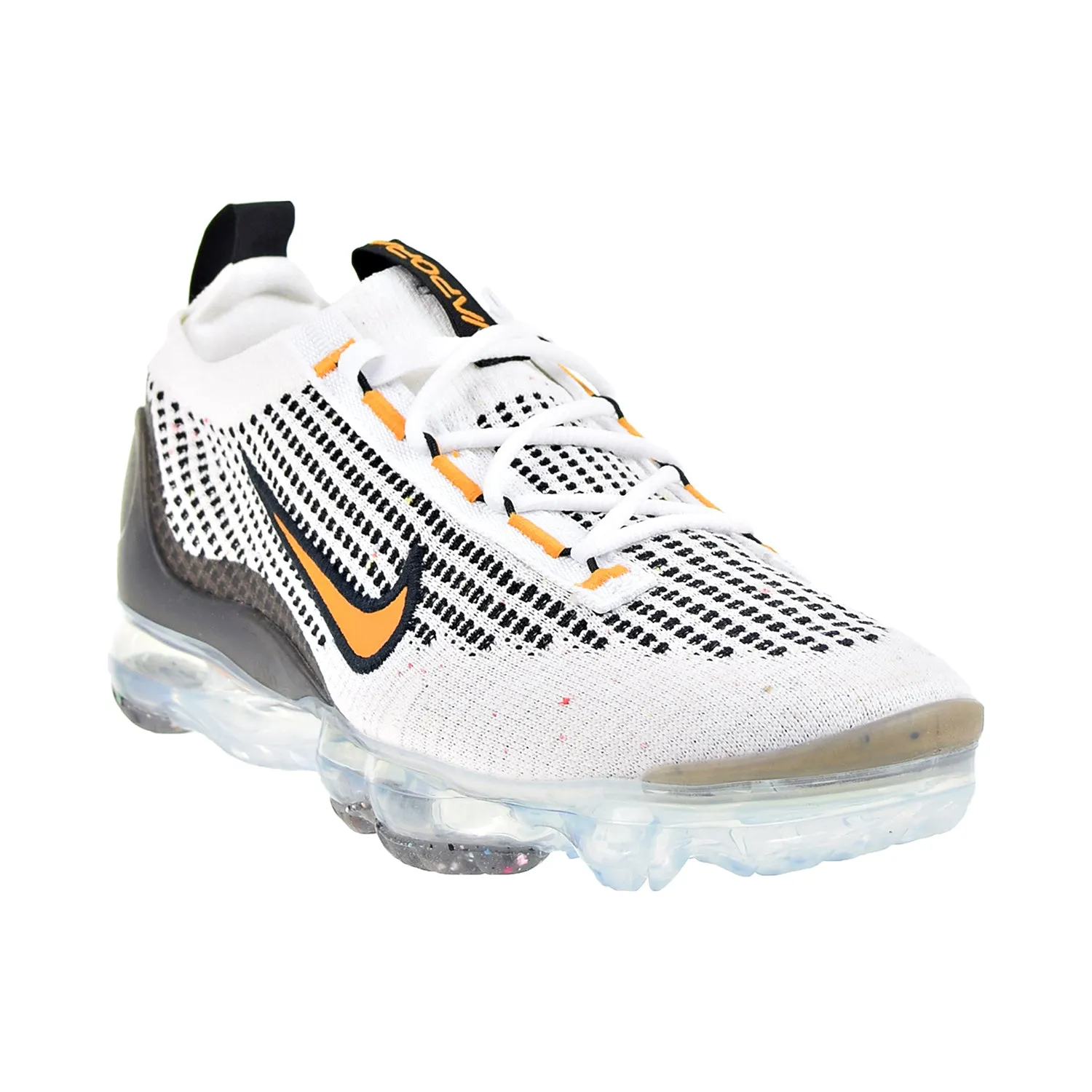 Nike Air VaporMax 2021 Flyknit Men's Shoes White-Kumquat-Black