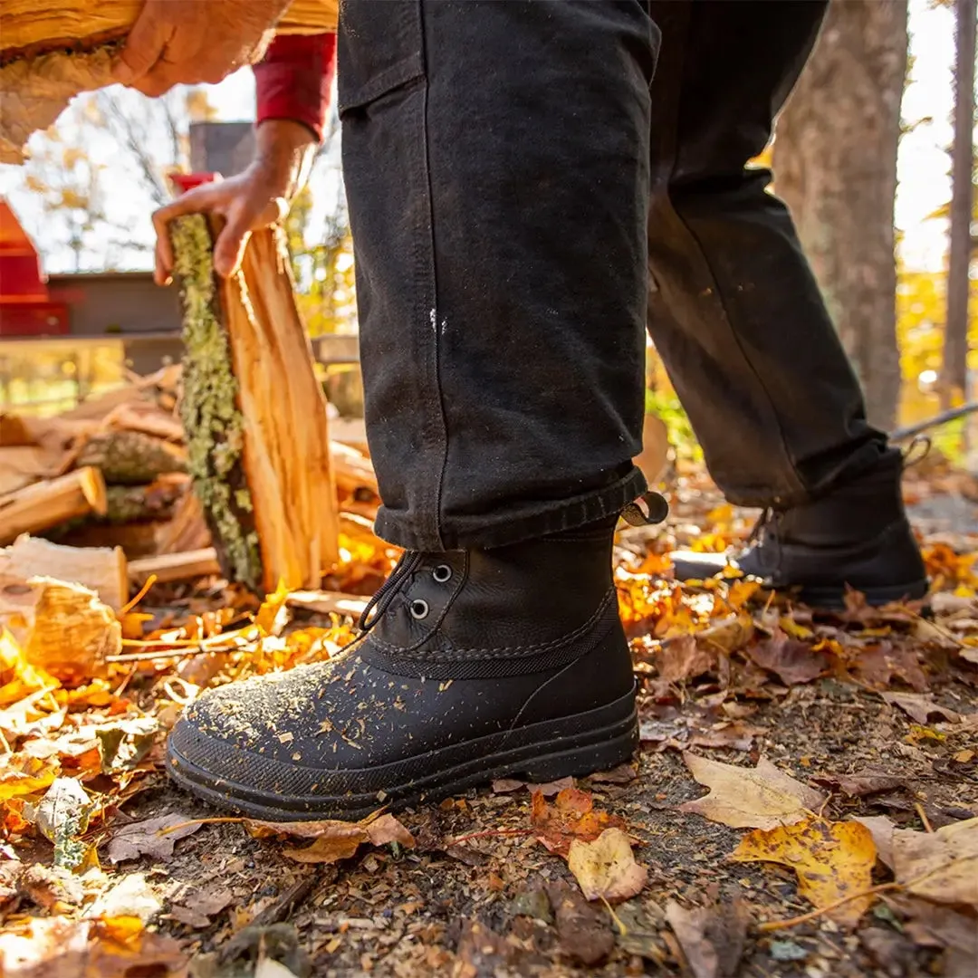 Originals Duck Lace Up Leather Short Boots - Black by Muckboot