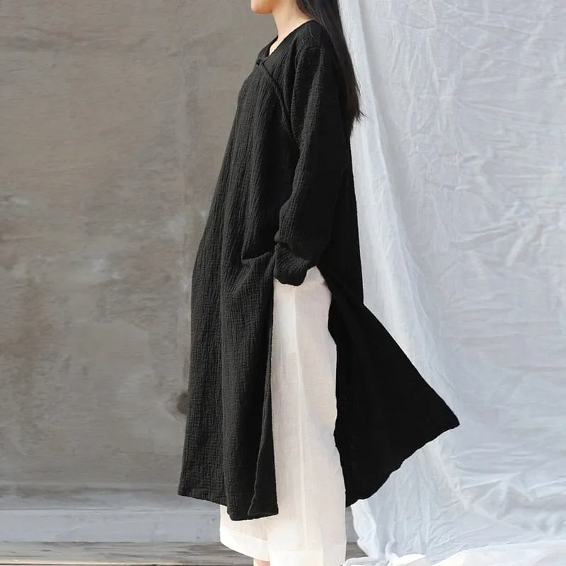 Oversized Cotton Linen Tunic Dress | Zen