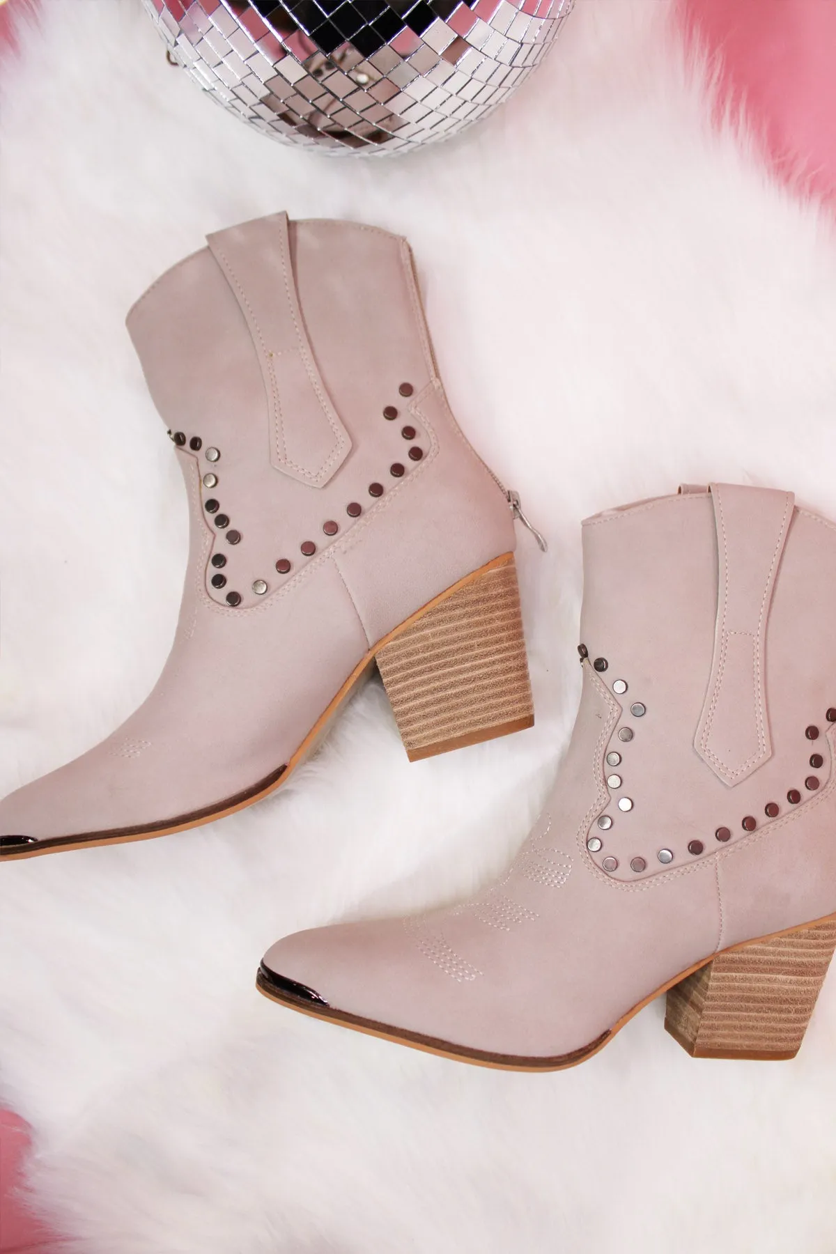 Pandora Studded Western Bootie | Taupe