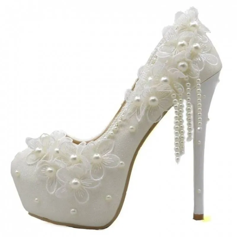 Pearlflower High Heels Tassel for Brides and Wedding Parties