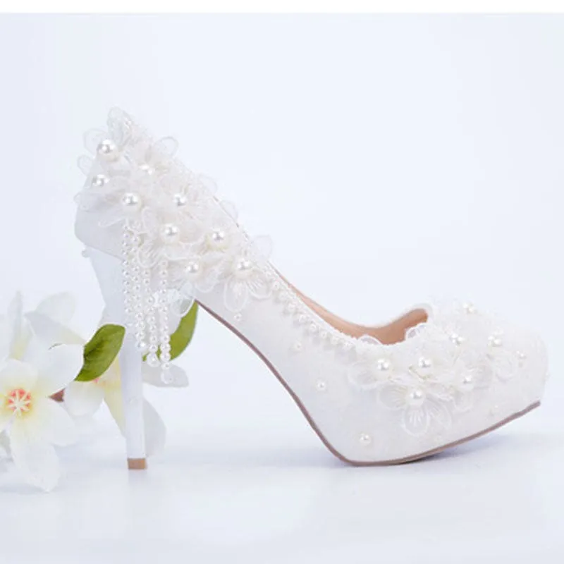 Pearlflower High Heels Tassel for Brides and Wedding Parties