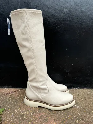 Pedro Miralles Rubber Sole Cream Stretch Boot