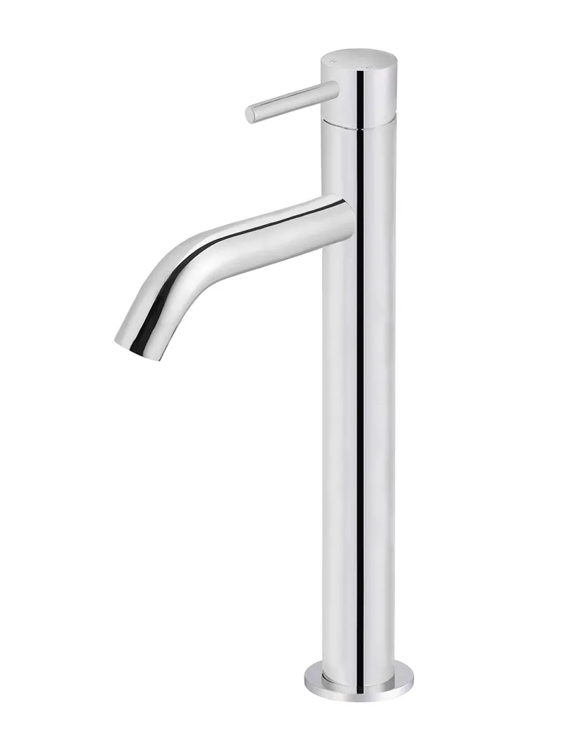 Piccola Tall Basin Mixer Tap with 130mm Spout - Polished Chrome