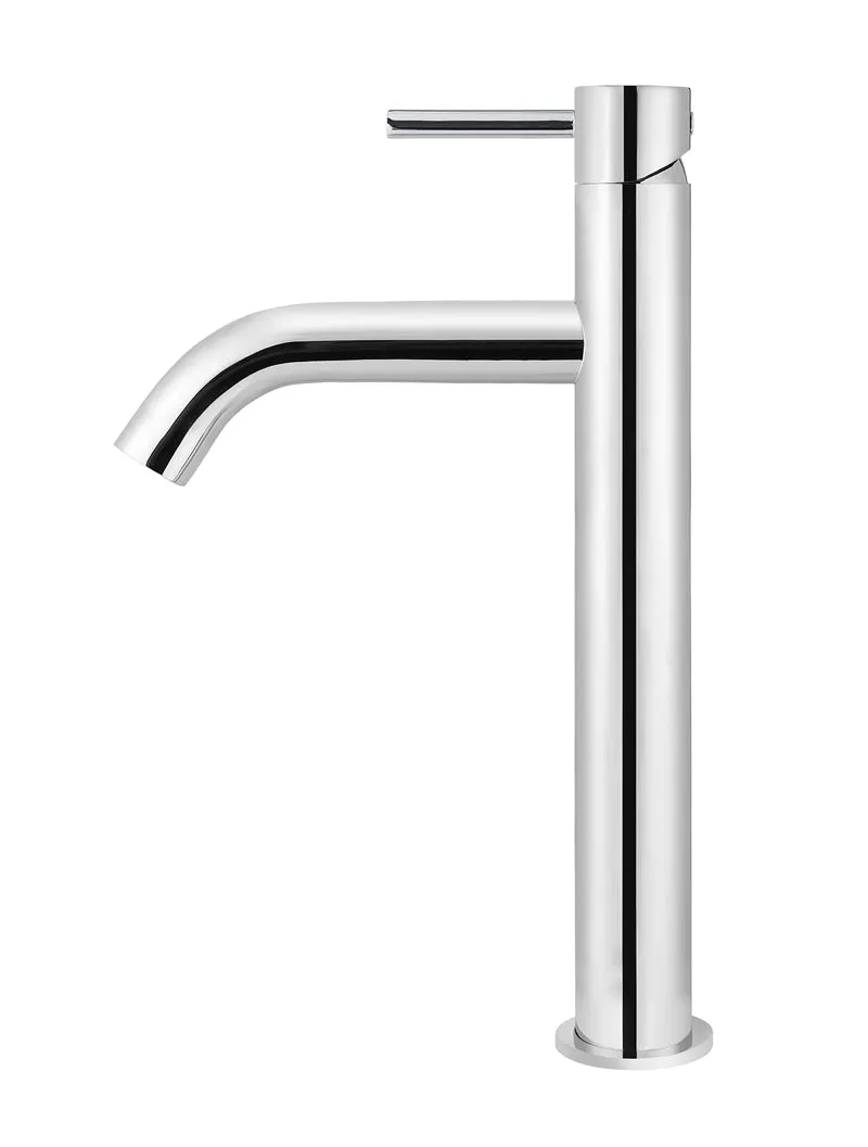 Piccola Tall Basin Mixer Tap with 130mm Spout - Polished Chrome