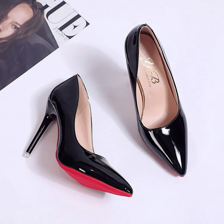 Pumps Women's Stiletto Heel Pointed Toe Sexy High Heels Shallow Mouth Super High Heel Solid Color