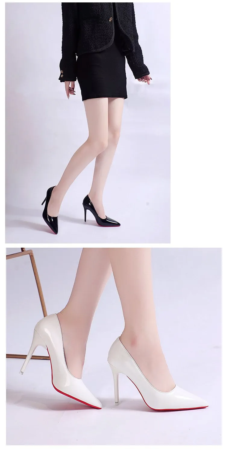 Pumps Women's Stiletto Heel Pointed Toe Sexy High Heels Shallow Mouth Super High Heel Solid Color