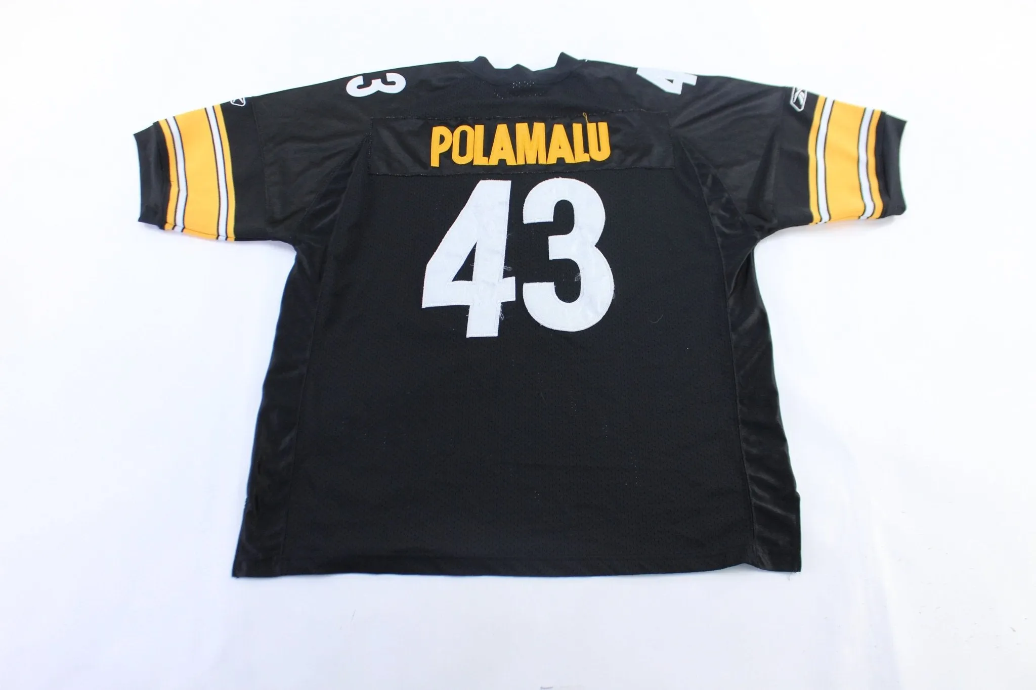 Reebok Embroidered Logo Pittsburgh Steelers Troy Polamalu Jersey