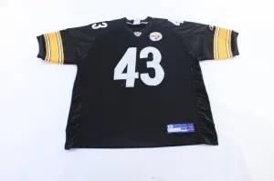 Reebok Embroidered Logo Pittsburgh Steelers Troy Polamalu Jersey