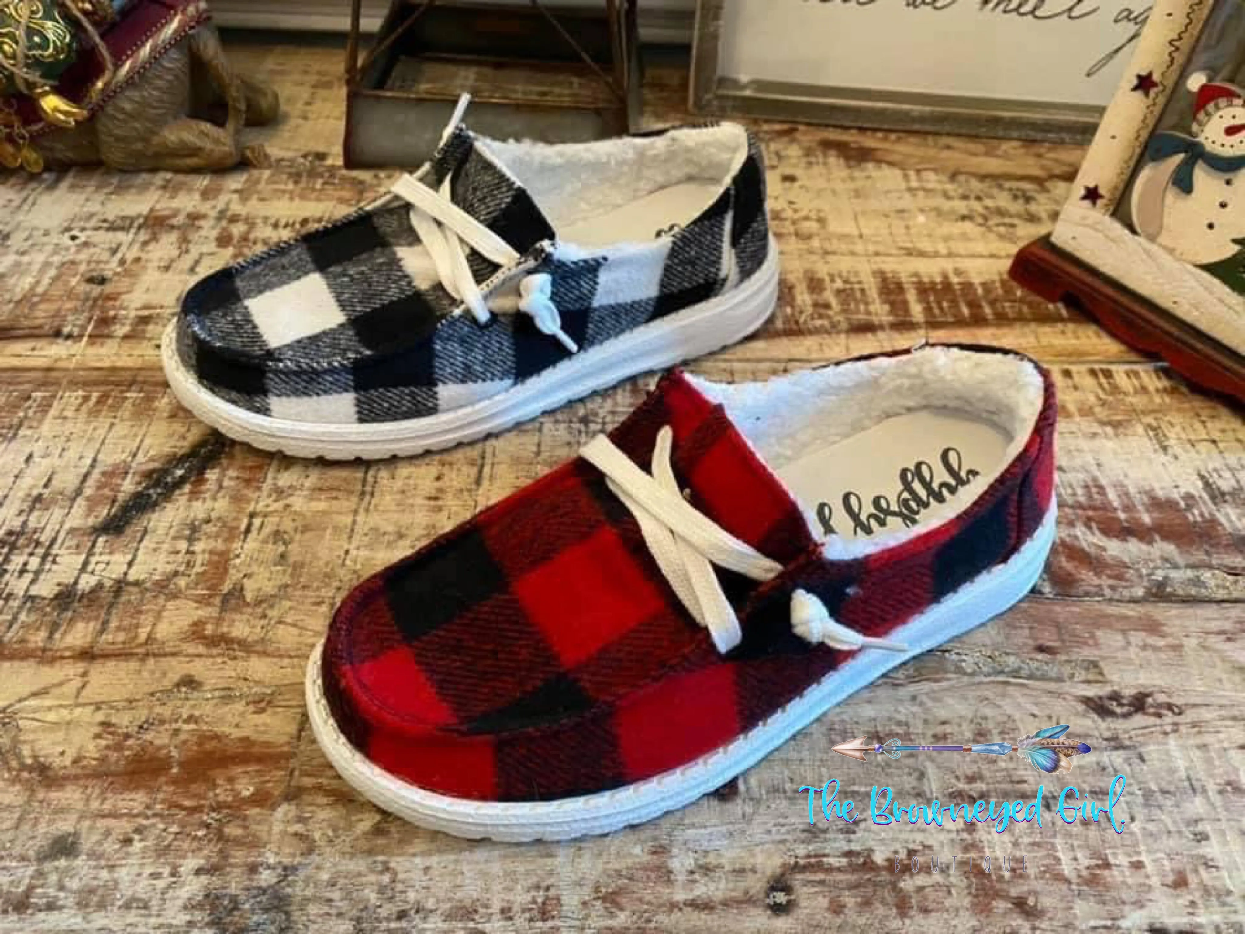 Riley Gypsy Jazz Buffalo Plaid Slip On Sneakers Very G