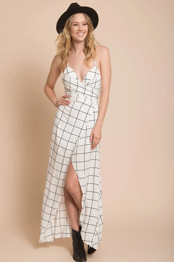 Riva Bodycon Maxi Dress White Print