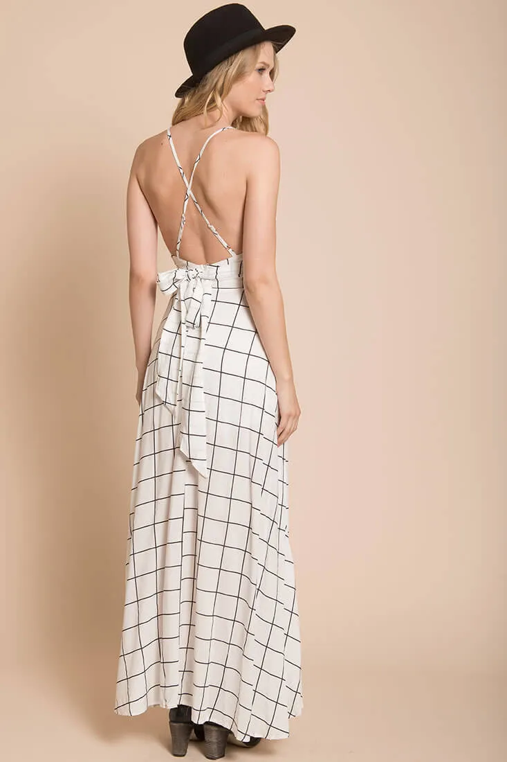 Riva Bodycon Maxi Dress White Print