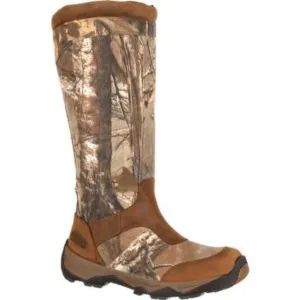 Rocky Retraction Men's Waterproof Side-Zip Snake Soft Toe Boots Rks0243 In Brown Realtree Edge