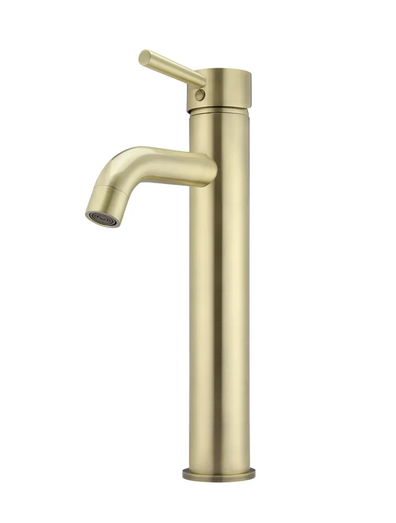 Round Tall Curved Basin Mixer - PVD Tiger Bronze