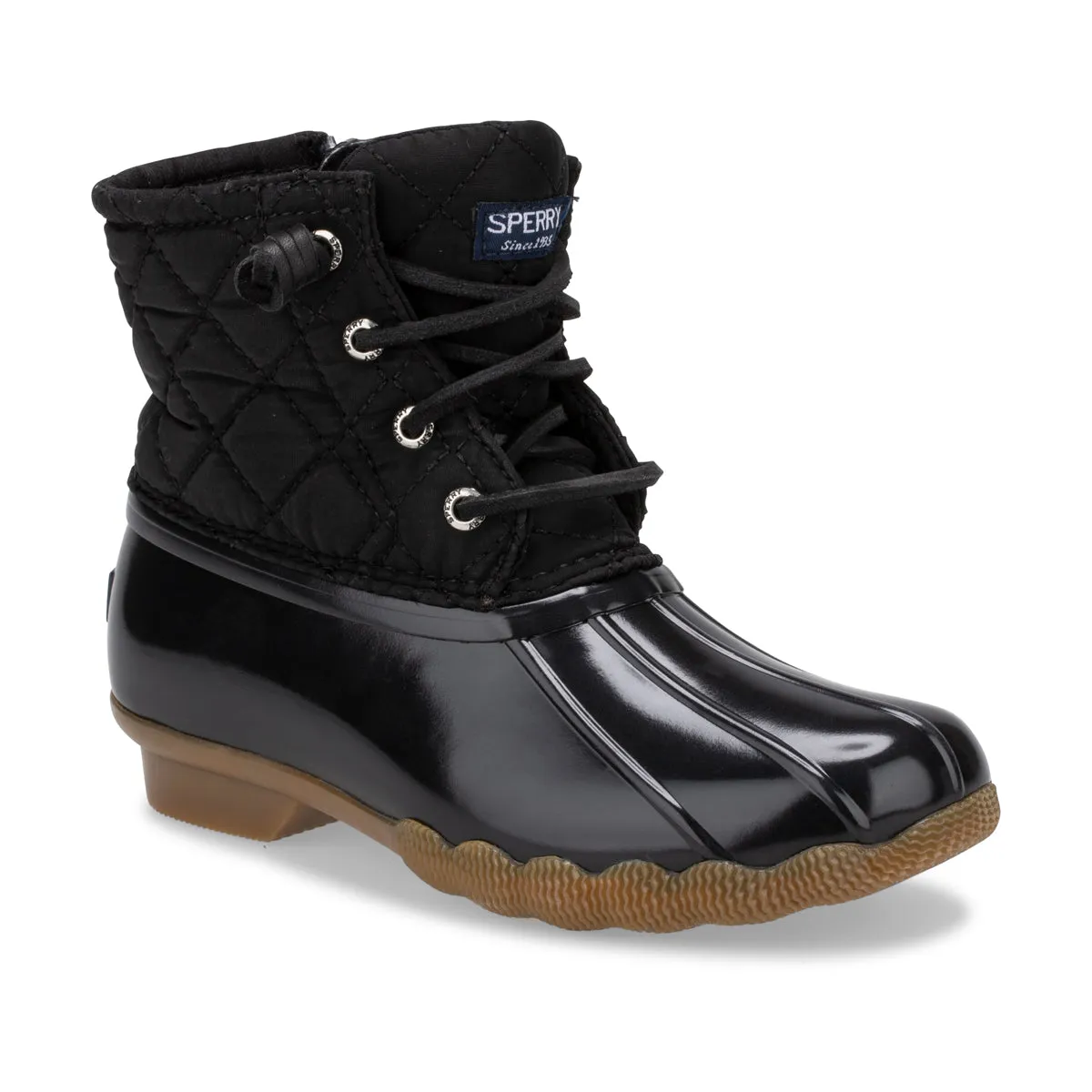 Saltwater Kid's Nylon Quilt Duck Boot - Black