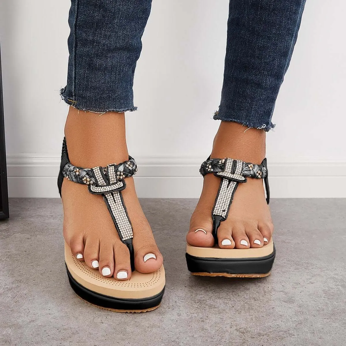 Sandalias Boho T-Strap Slingback