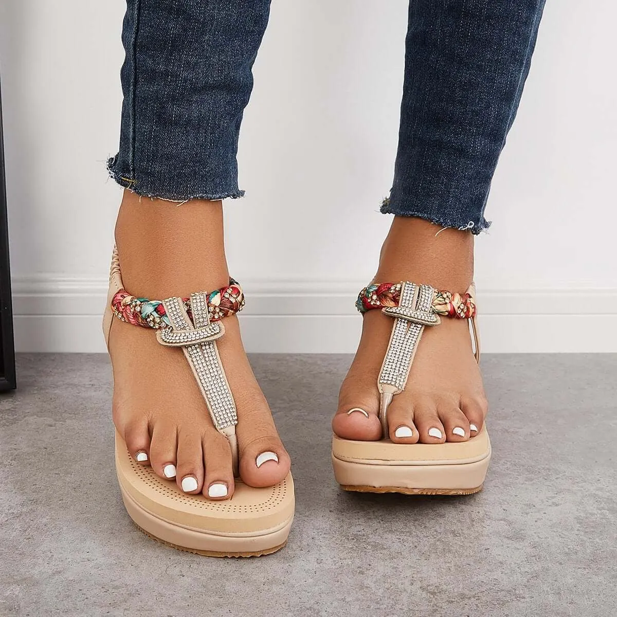 Sandalias Boho T-Strap Slingback