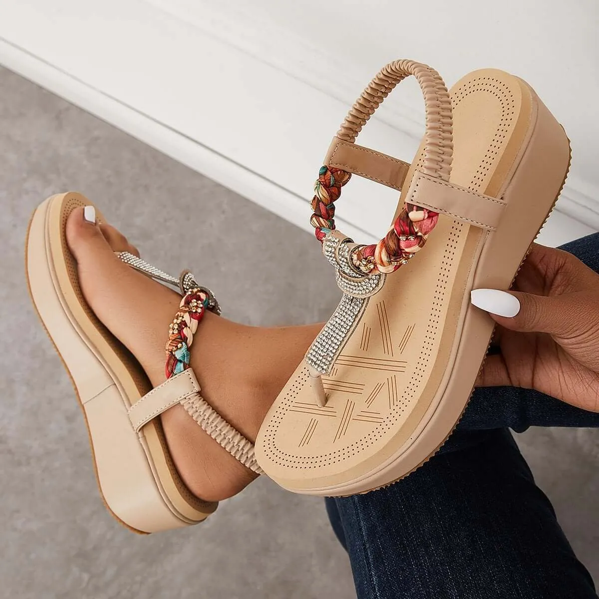 Sandalias Boho T-Strap Slingback