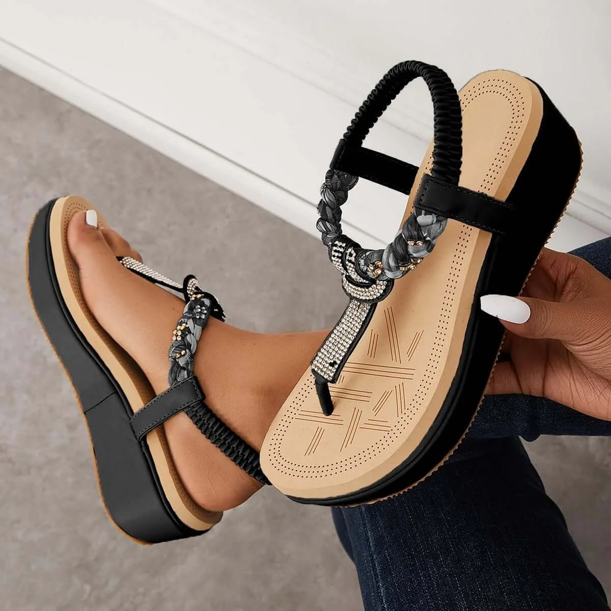 Sandalias Boho T-Strap Slingback