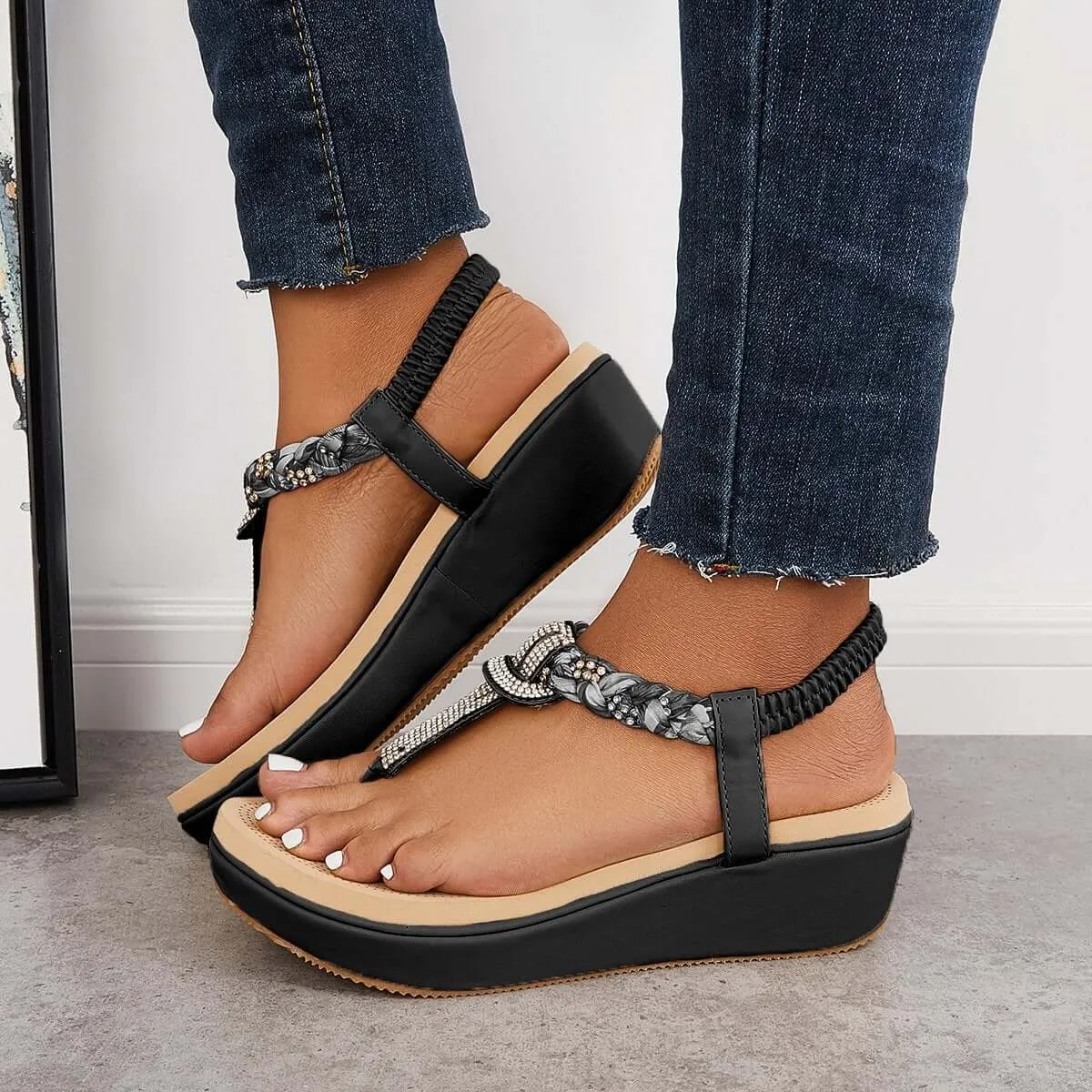 Sandalias Boho T-Strap Slingback