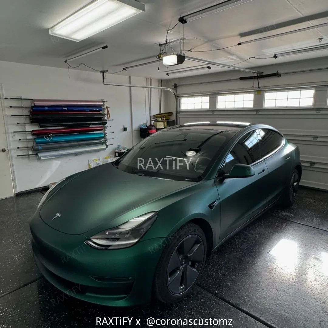 Satin Chrome Silk Green Vinyl Wrap