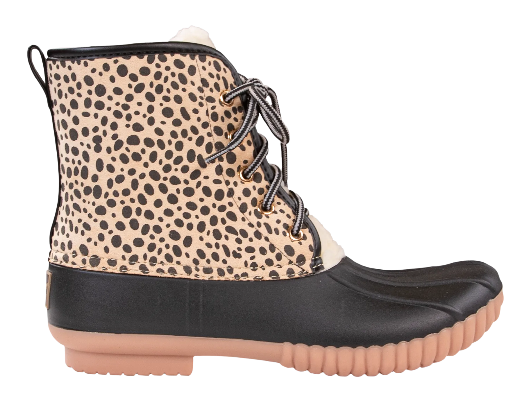 Simply Southern Leopard Spot Lace Up Duck Boots