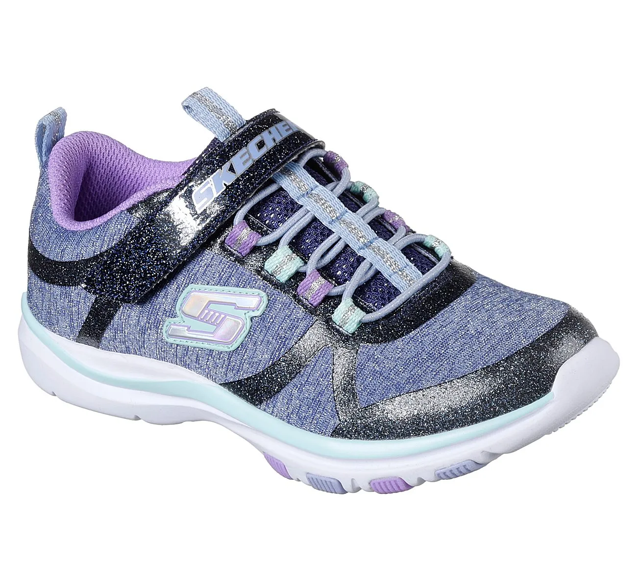 Skechers Navy/Multi Jazzy Jumpers Trainer Lite A/C Sneaker