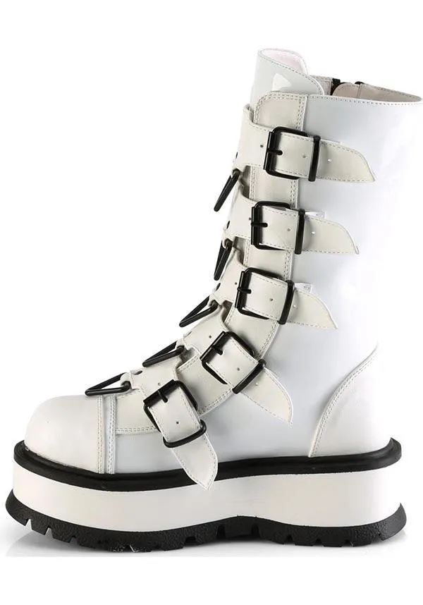 SLACKER-160 [White Patent] | BOOTS [PREORDER]