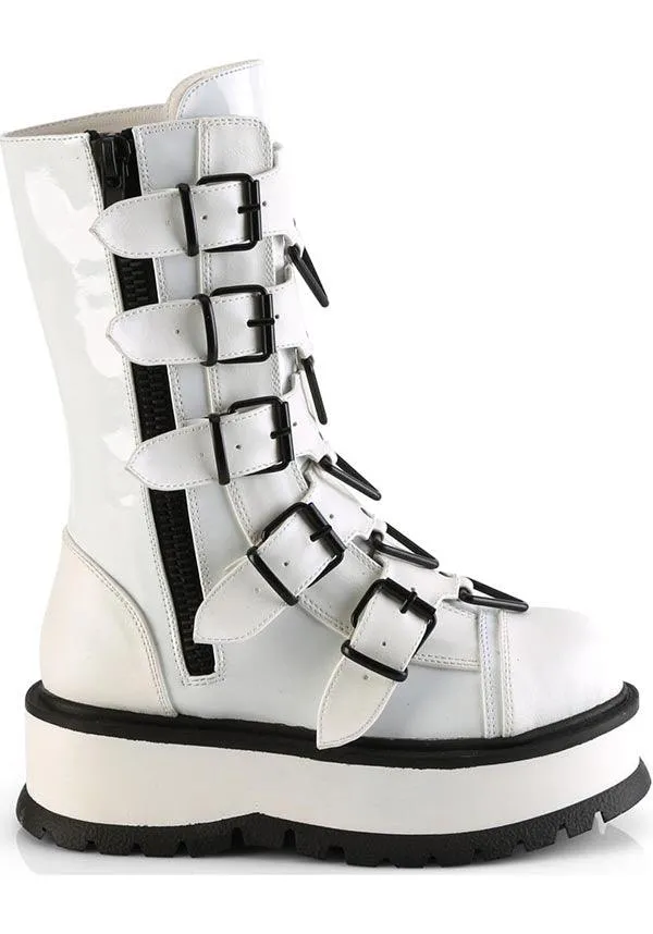 SLACKER-160 [White Patent] | BOOTS [PREORDER]