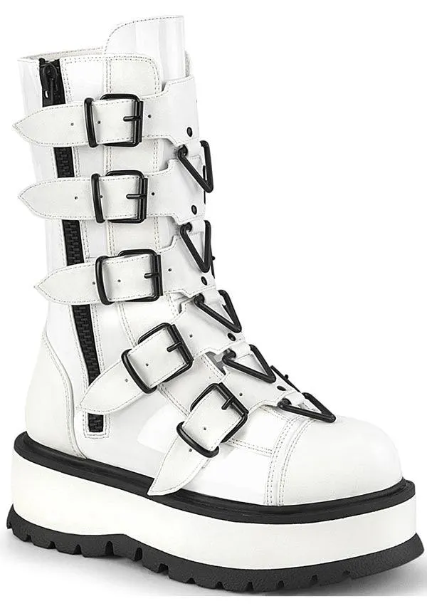 SLACKER-160 [White Patent] | BOOTS [PREORDER]