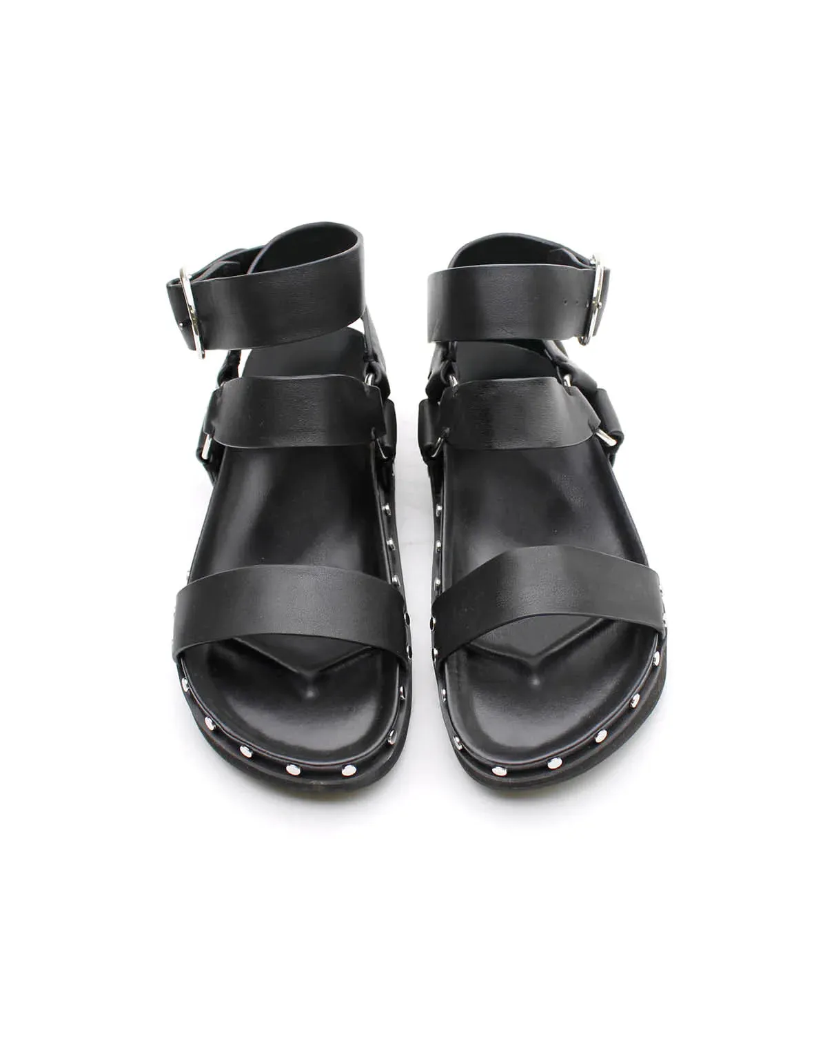 Studded Sandal | Black | Silver