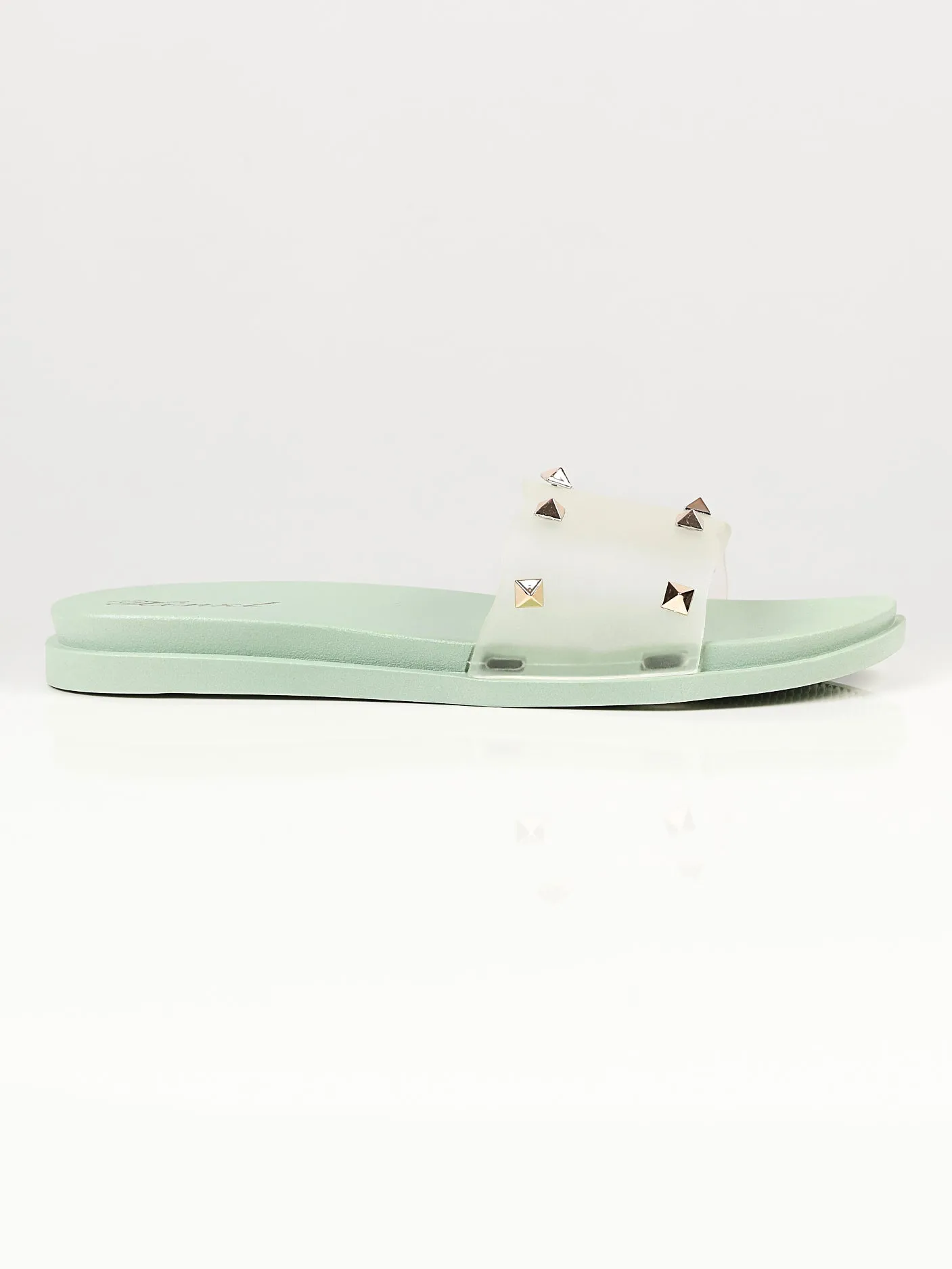 Studded Slide Slippers - Green