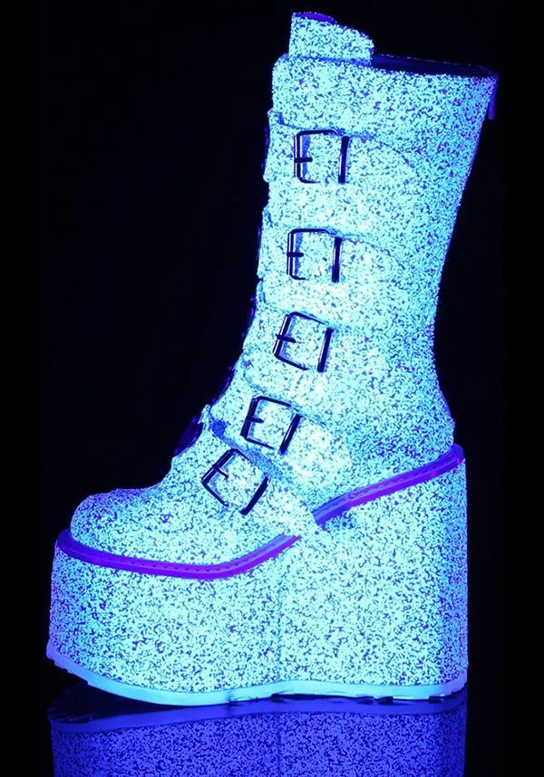 SWING-230G [White Multi Glitter] | PLATFORM BOOTS [PREORDER]