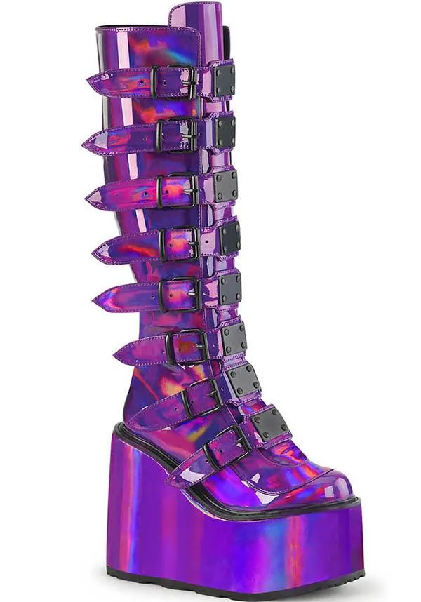 SWING-815 [Purple Pat] | PLATFORM BOOTS [PREORDER]