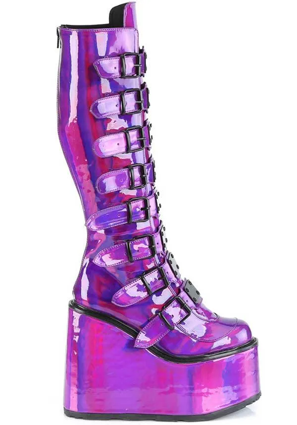 SWING-815 [Purple Pat] | PLATFORM BOOTS [PREORDER]