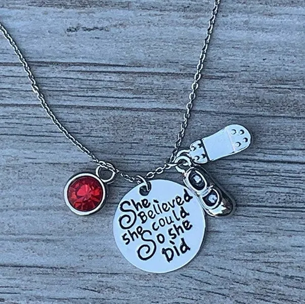 Tap Dance Birthstone Necklace - Choose the Charm