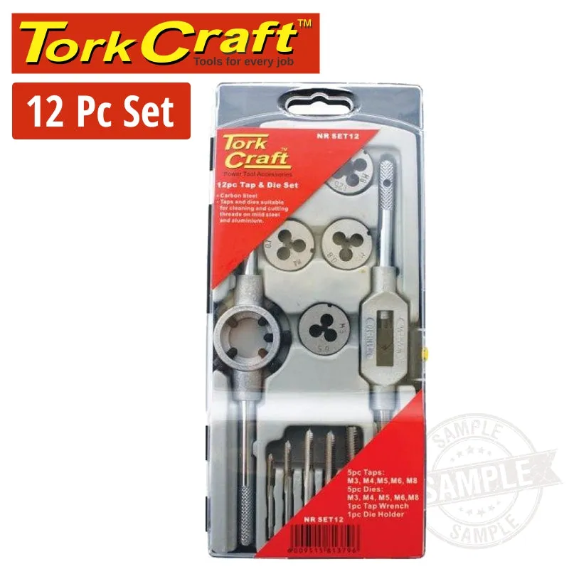 TORK CRAFT 12PC WS TAP & DIE SET - PLASTIC CASE NR SET12