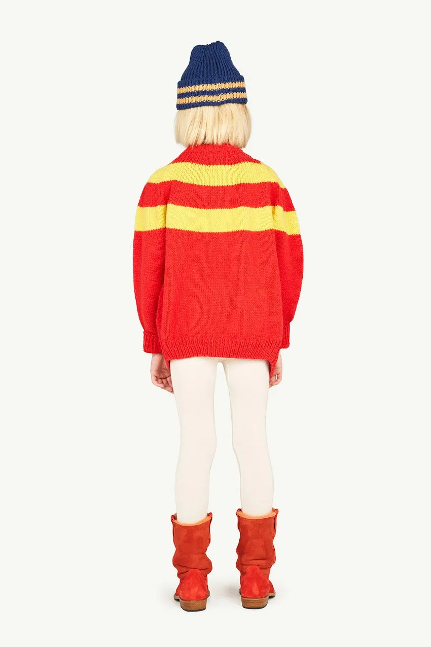 Toucan Kids Sweater Cardigan Red Logo