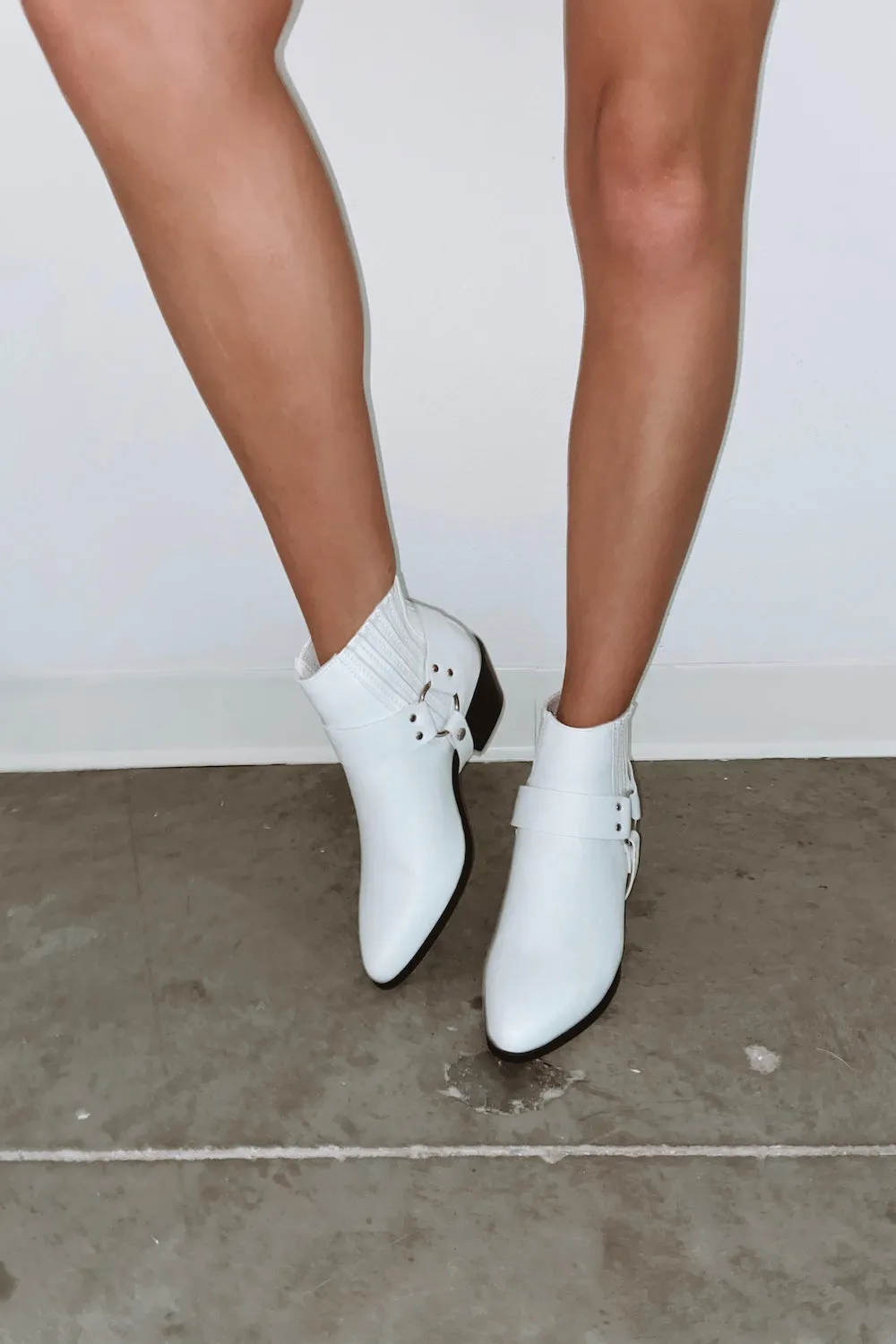 Udella Convertible Buckle Bootie In White