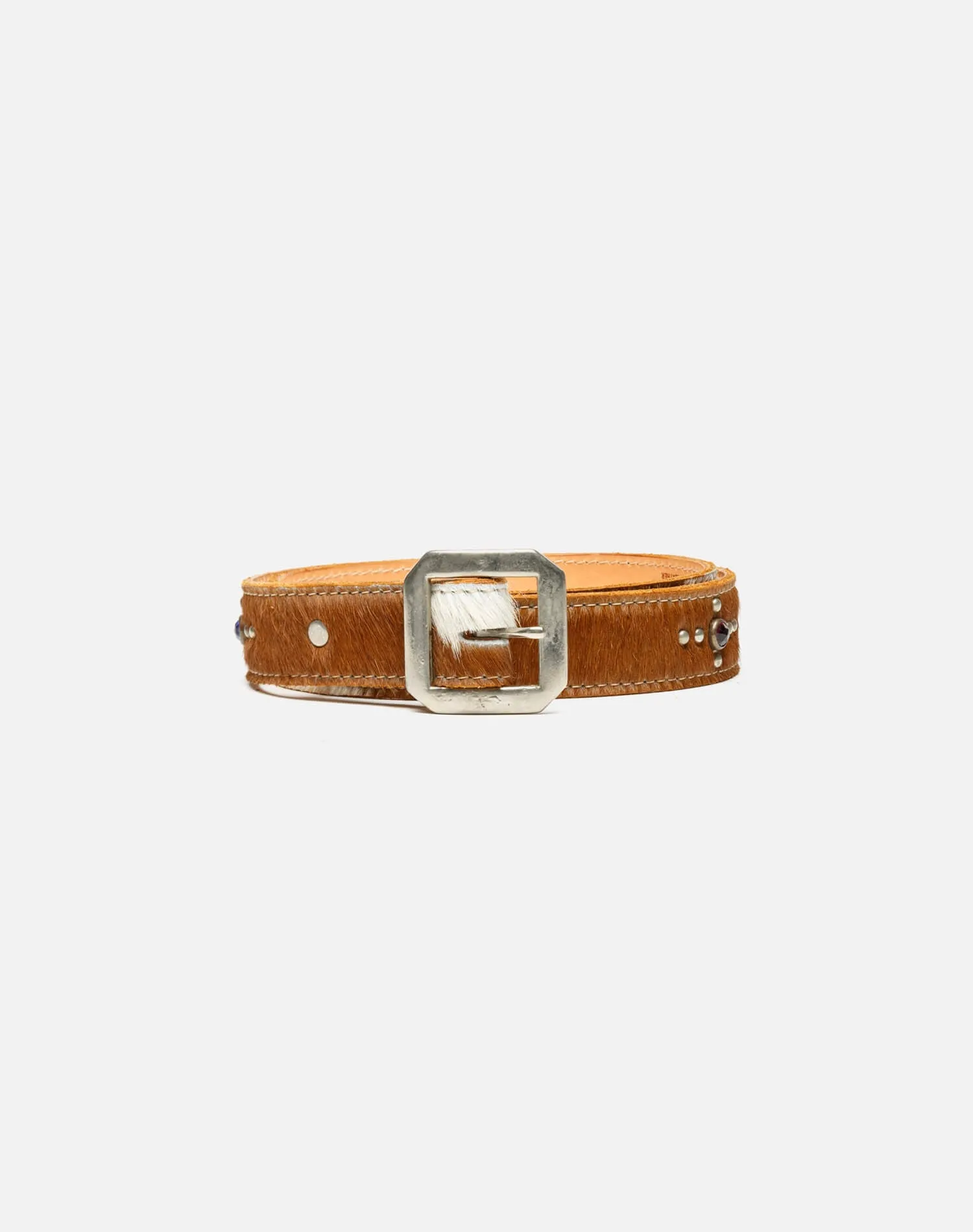 Upcycled Waylon Belt - Brown Cowhide