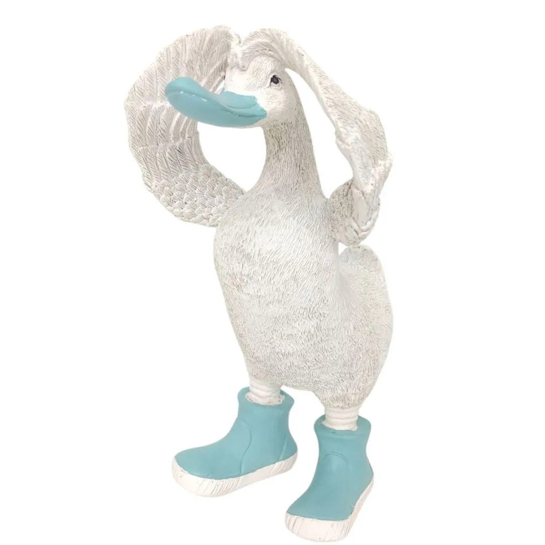 Urban Products Hiding Duck In Boots Ornamental Blue 22cm