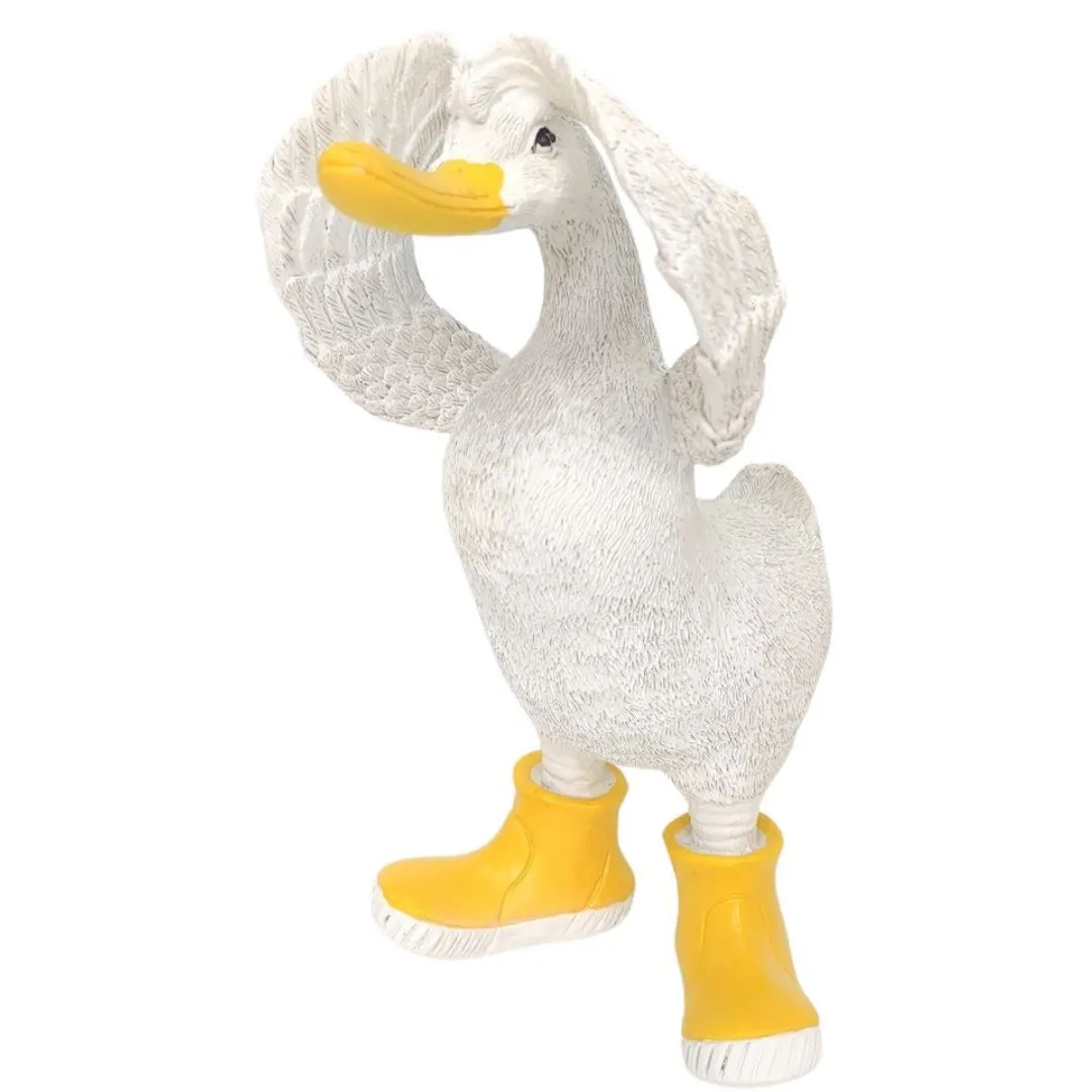 Urban Products Hiding Duck In Boots Ornamental Yellow 22cm