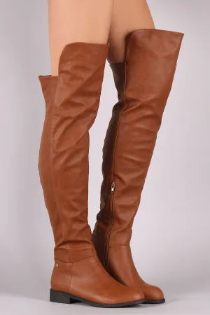 Wild Diva Lounge Studded High-Low Over-The-Knee Riding Boots