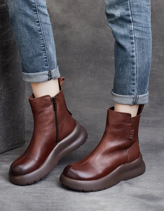 Winter Autumn Comfort Platform Wide Toe Box Boots