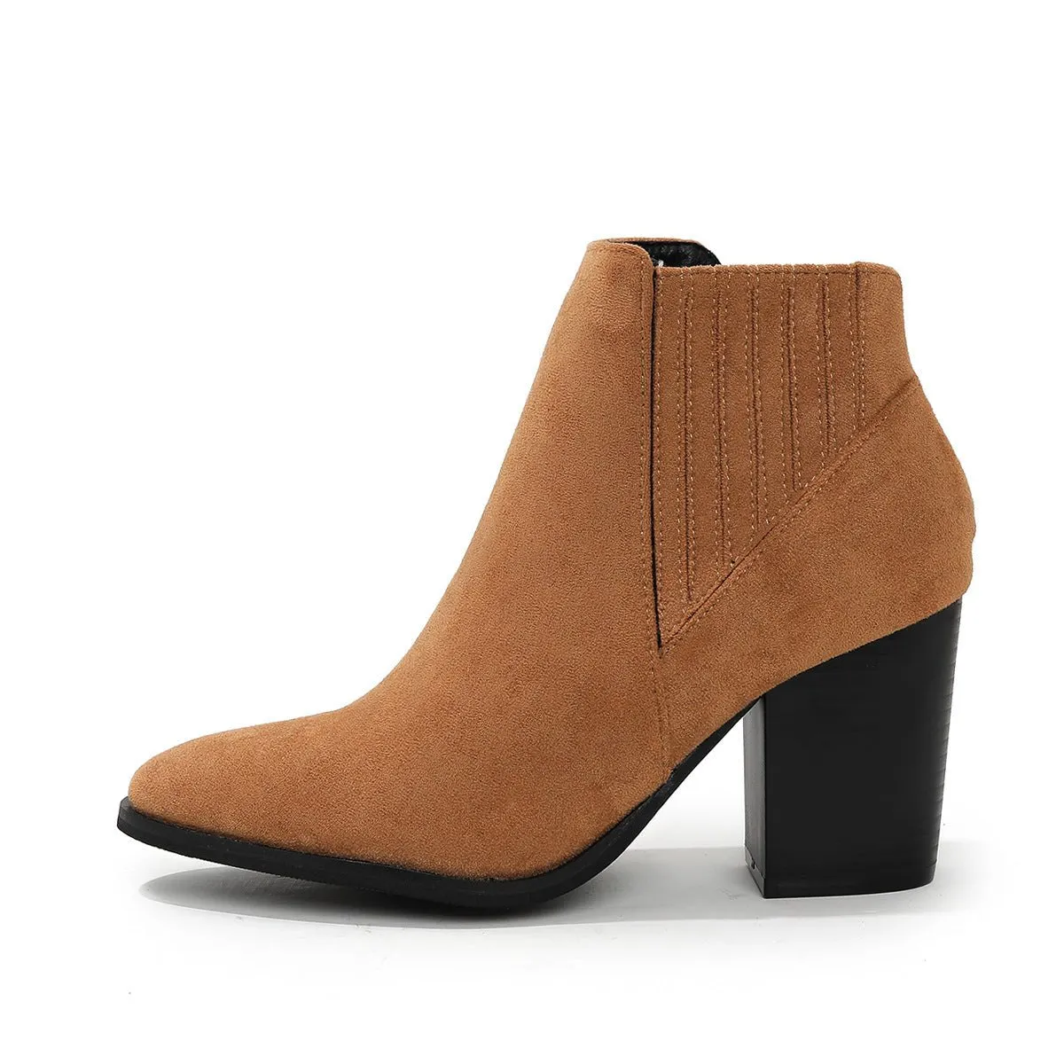 Women's Classic Ankle Boots | Blue Brown Olive Green PU Leather Booties | Essential Fall Winter Footwear