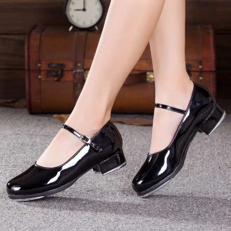 Women's Leatherette Heels Tap With Lace-up Tap Dance Shoes