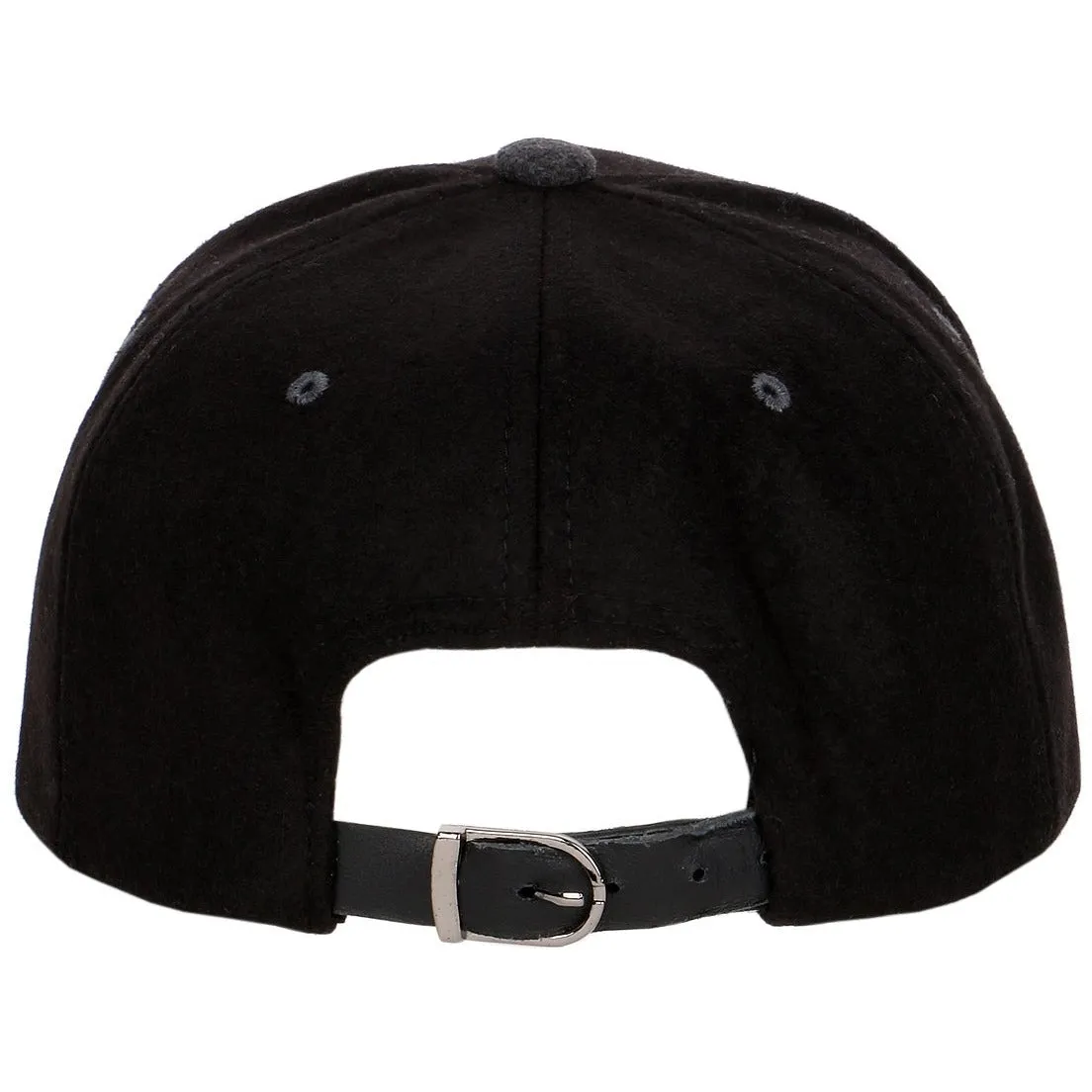 Wool Blend Flat Bill with Adjustable Leather Strapback