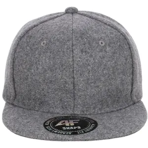 Wool Blend Flat Bill with Adjustable Leather Strapback