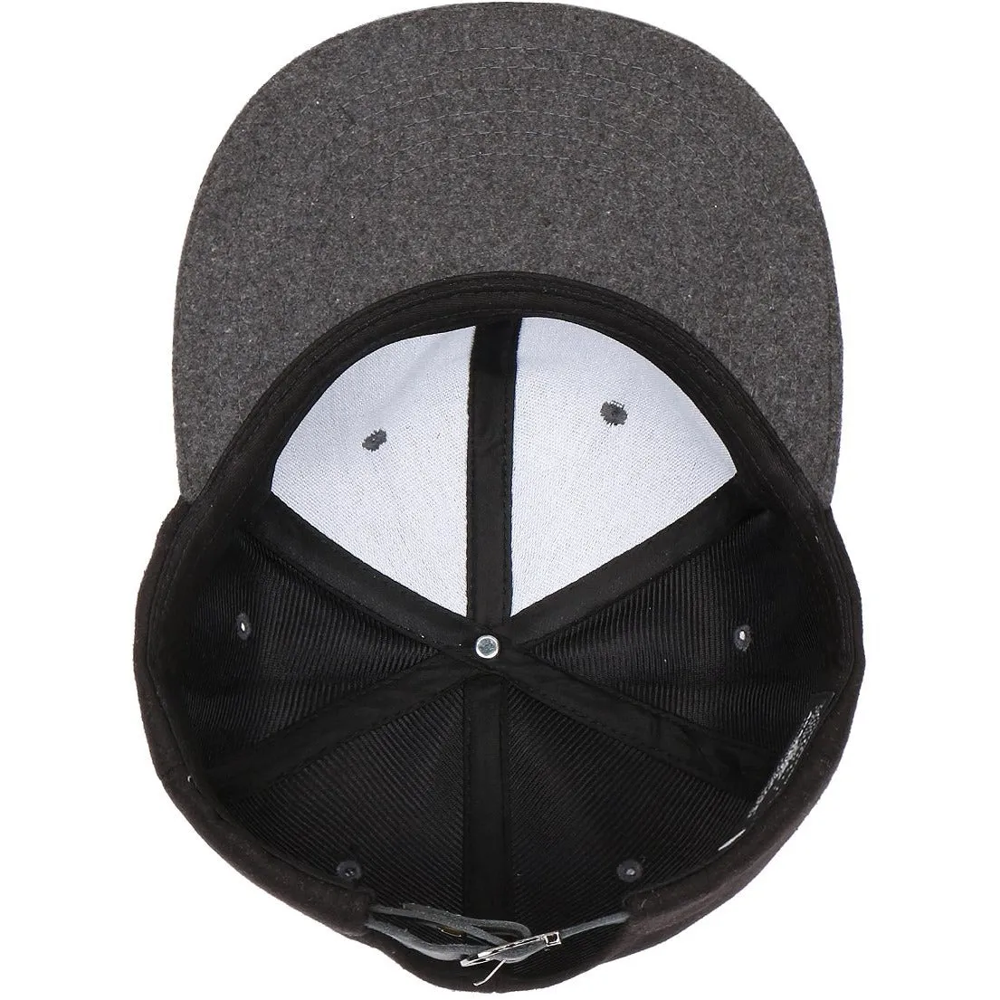 Wool Blend Flat Bill with Adjustable Leather Strapback